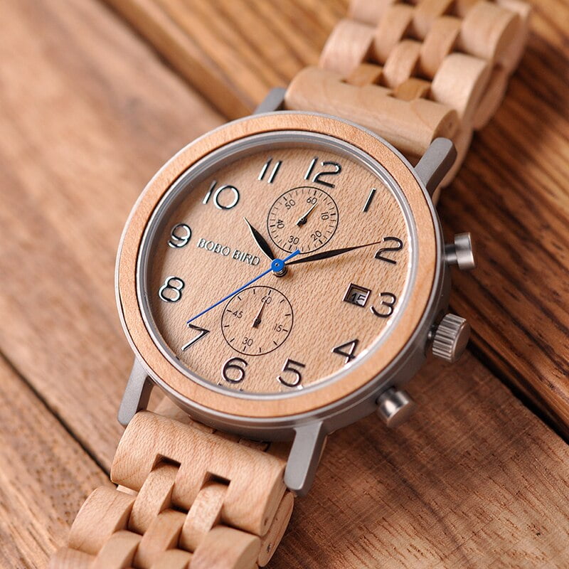 Round Shaped Wooden Watch