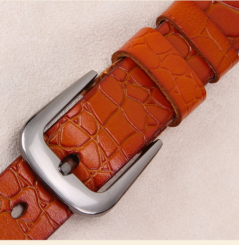 Leather Belt with Metal Buckle for Women