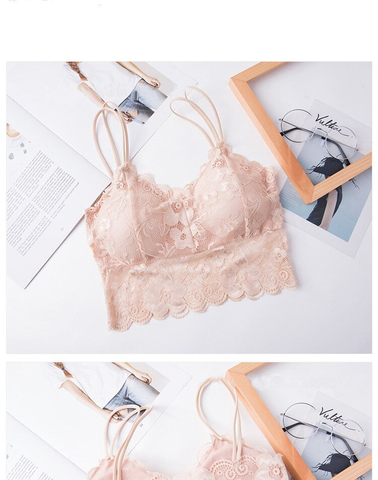 Wire Free Push Up Lace Bra for Women