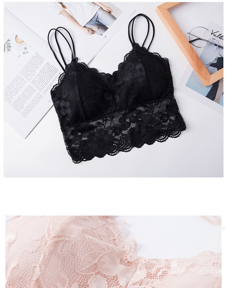 Wire Free Push Up Lace Bra for Women