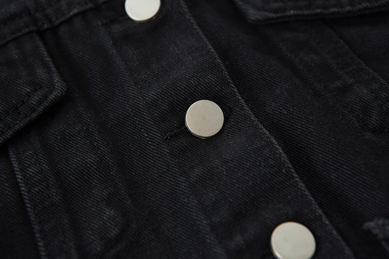 Cropped Women's Denim Jacket in Black