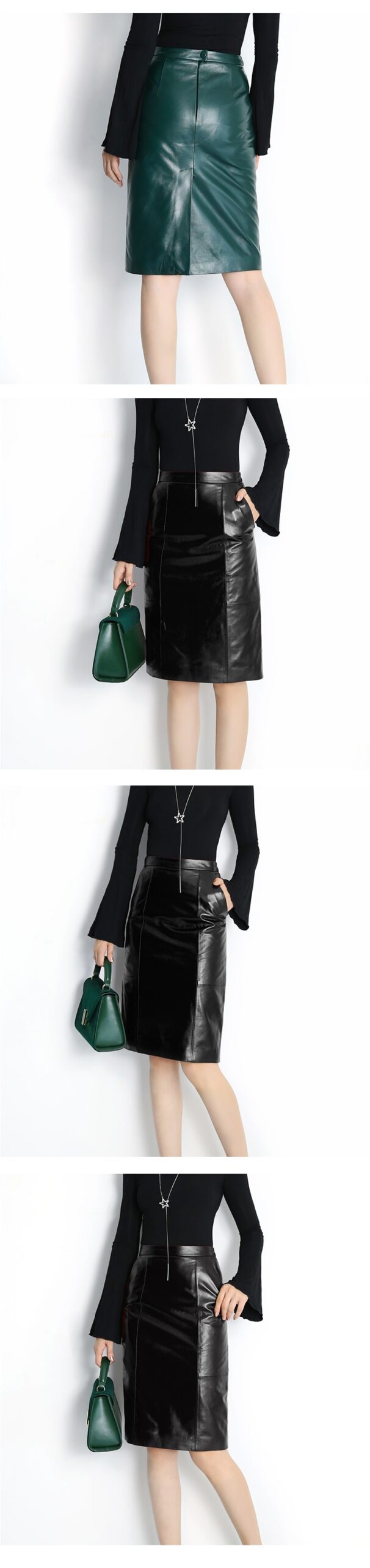 Women's Stylish Leather Pencil Skirt