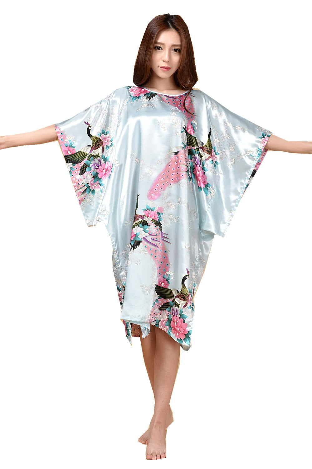 Women's Floral Faux Silk Nightgown