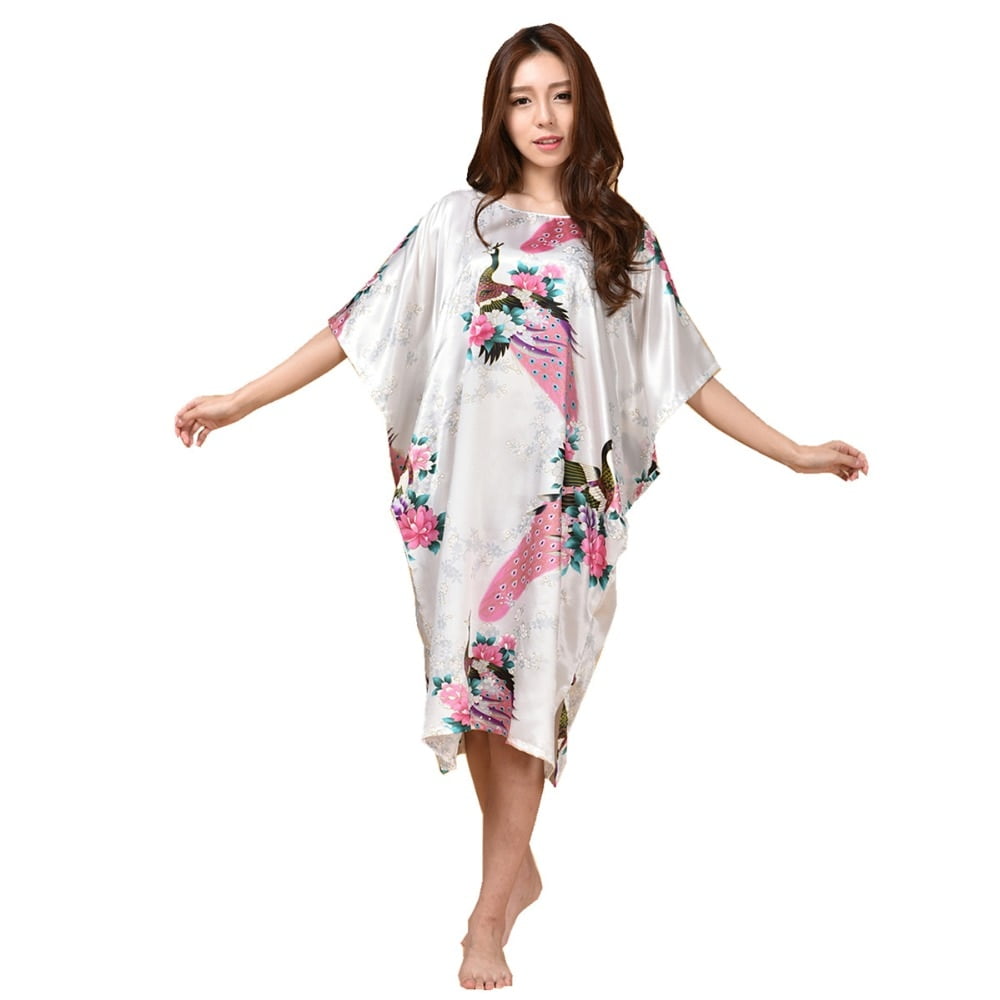 Women's Floral Faux Silk Nightgown